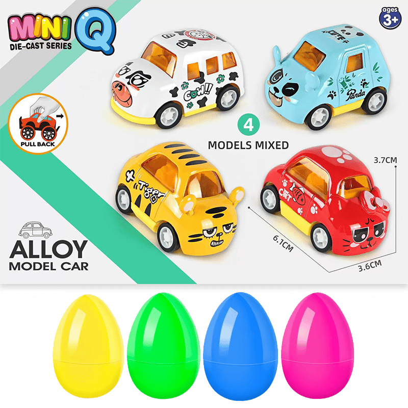 🚗Alloy Mini Q-Cartoon Doodle Easter Egg Car - Surprise & Fun in Every Egg!