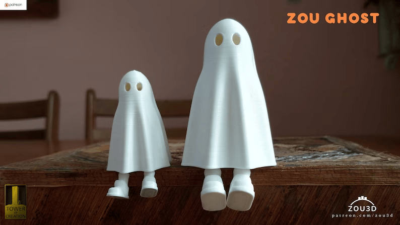 3d printed ghost with feet, Cute Halloween decoration