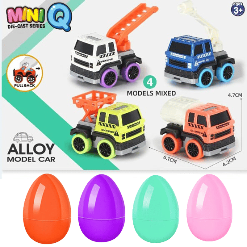 🚗Alloy Mini Q-Cartoon Doodle Easter Egg Car - Surprise & Fun in Every Egg!