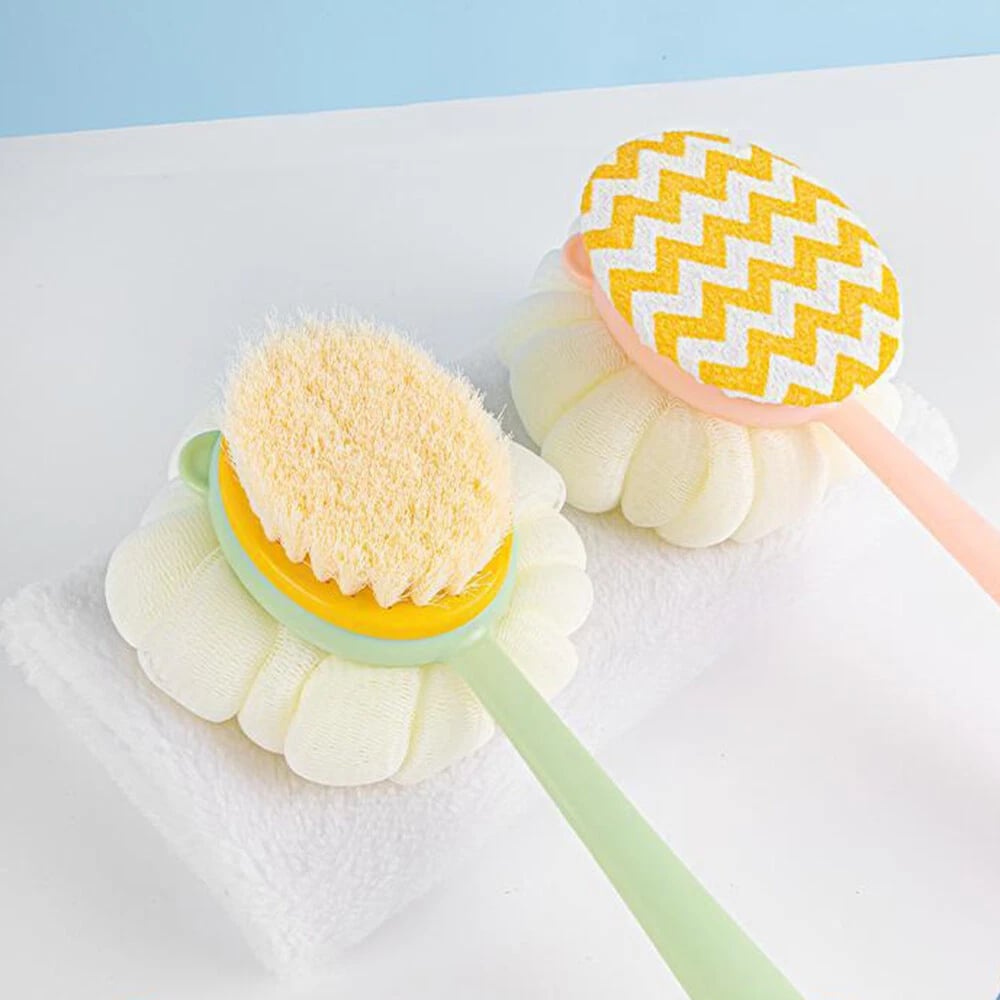 🏆Flash Sale⚡2-in-1 Bath Scrubber & Back Brush – Extra Long Handle, Soft Bristles, Exfoliating Shower Ball