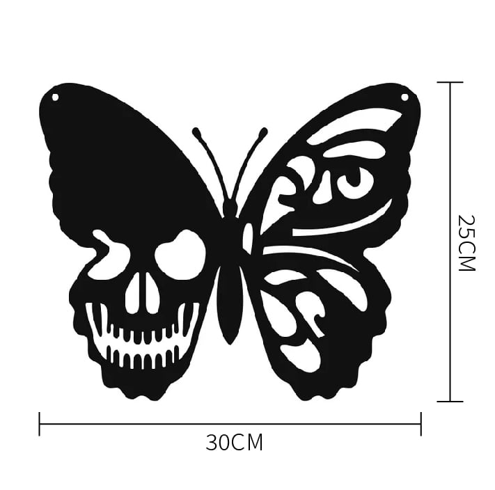 Halloween🎃 Metal Skull Butterfly Wrought Iron Art Wall Decoration Ornament