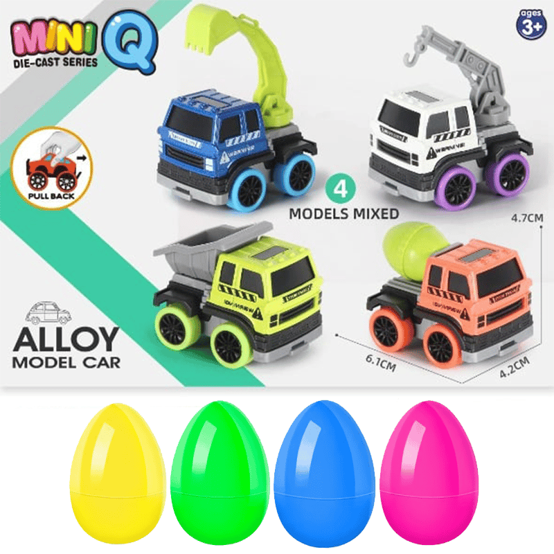 🚗Alloy Mini Q-Cartoon Doodle Easter Egg Car - Surprise & Fun in Every Egg!