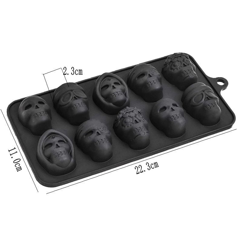Silicone Chocolate Sugar Skull Mold for Halloween Baking