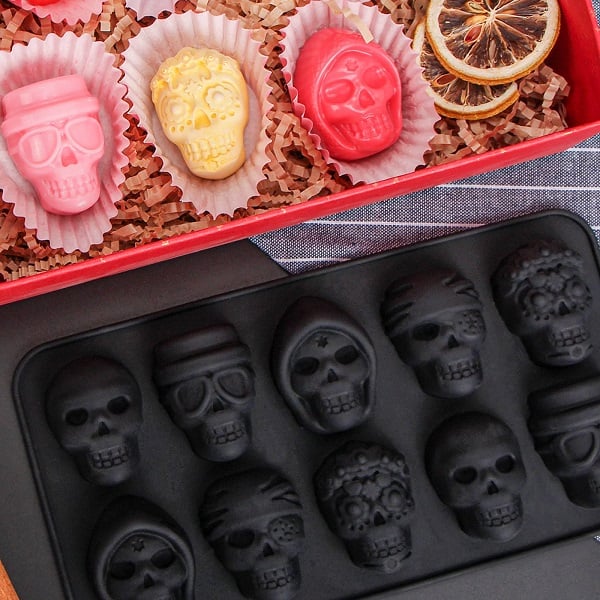 Silicone Chocolate Sugar Skull Mold for Halloween Baking